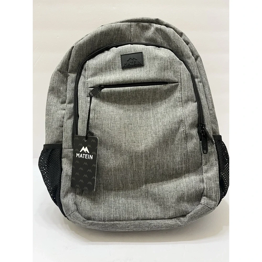 Matein Travel Laptop Backpack Gray Polyester USB Port New Lifetime Warranty